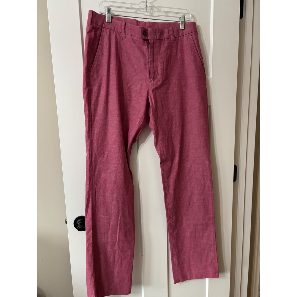 Bonobos Mens Straight Fit Chinos Pink Cotton Casual‎ Pants 34x34 RN128054